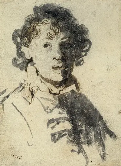 Self-Portrait with Open Mouth Rembrandt